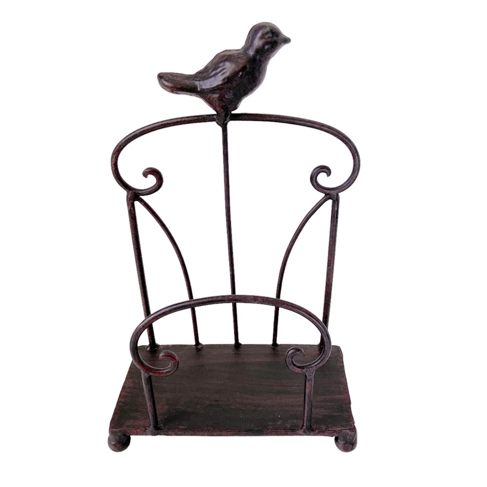 Metal Bird Brown Napkin Holder Heavy Duty Kitchen Decor Cottagecore Size 9.5X6”